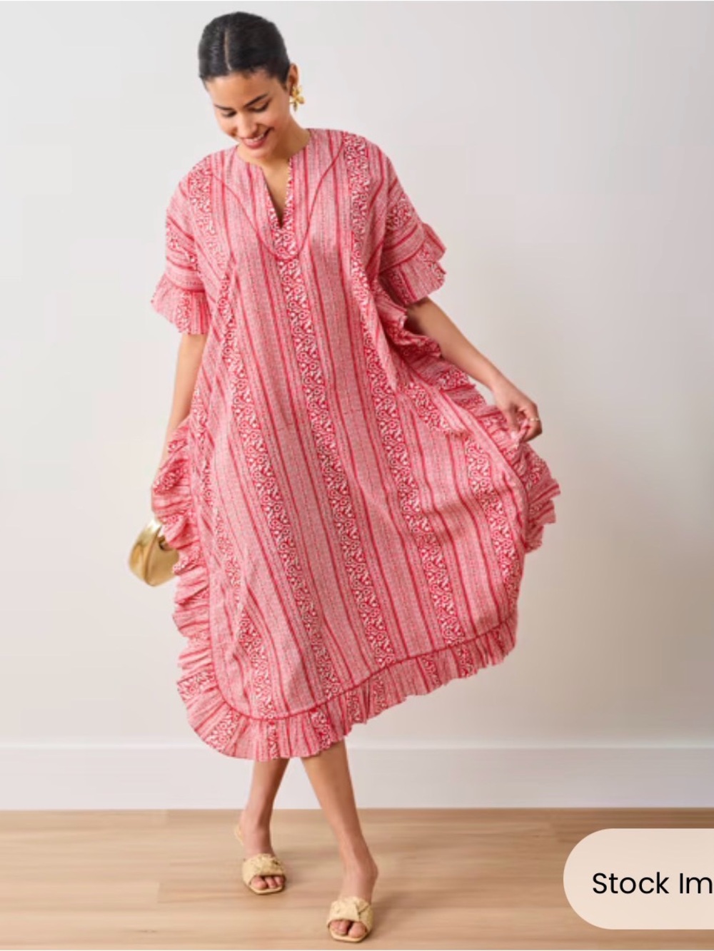 Printfresh + Pencil & Paper Co. Red Paisley Harbor Caftan-Crimson